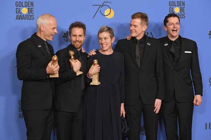 Elenco do filme 'Três anúncios para um crime'(foto: Getty Images/AFP) Elenco do filme 'Três anúncios para um crime'(foto: Getty Images/AFP)