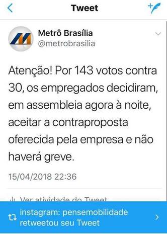 (foto: Reprodução/Twitter/Sindmetrô ) (foto: Reprodução/Twitter/Sindmetrô )