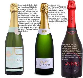 Sugestões de espumantes para o Reveillón(foto: Divulgação Vallontano e Nero) Sugestões de espumantes para o Reveillón(foto: Divulgação Vallontano e Nero)