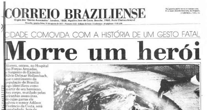 Correio Braziliense relatou drama vivido pela família Holenbach em 1977(foto: Reprodução/Correio Braziliense) Correio Braziliense relatou drama vivido pela família Holenbach em 1977(foto: Reprodução/Correio Braziliense)