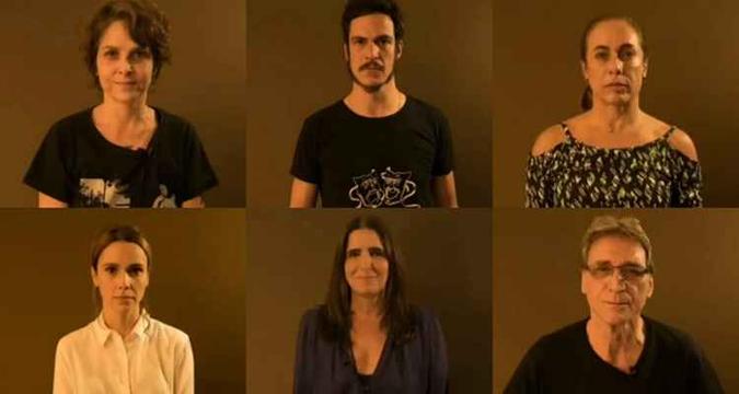 Os atores se reuniram em vídeo para protestar contra a votação(foto: Instagram/Reprodução) Os atores se reuniram em vídeo para protestar contra a votação(foto: Instagram/Reprodução)
