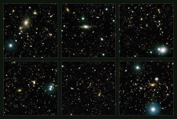Constelação de Sextans, a região celeste mais próxima da Terra observada no novo trabalho. A idade das galáxias pode ser estimada pelo chamado desvio do vermelho(foto: ESO/UltraVISTA team ) Constelação de Sextans, a região celeste mais próxima da Terra observada no novo trabalho. A idade das galáxias pode ser estimada pelo chamado desvio do vermelho(foto: ESO/UltraVISTA team )