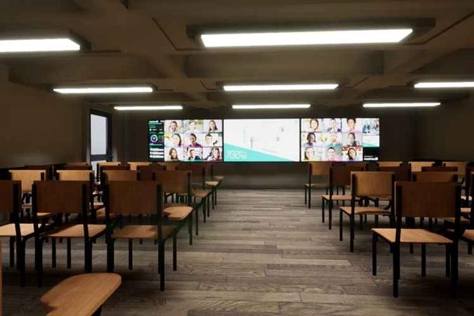 Sala do Futuro vai comportar até 70 alunos, de forma presencial e a distância(foto: Divulgação/Escola de Negócios e Seguros Editoria) Sala do Futuro vai comportar até 70 alunos, de forma presencial e a distância(foto: Divulgação/Escola de Negócios e Seguros Editoria)