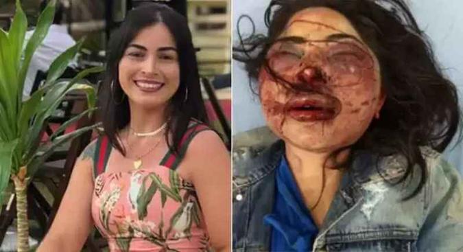 No Espírito Santo, Jane Cherubim foi brutalmente espancada pelo namorado e abandonada numa estrada (foto: Reprodução/Rede Social e Polícia Militar ) No Espírito Santo, Jane Cherubim foi brutalmente espancada pelo namorado e abandonada numa estrada (foto: Reprodução/Rede Social e Polícia Militar )
