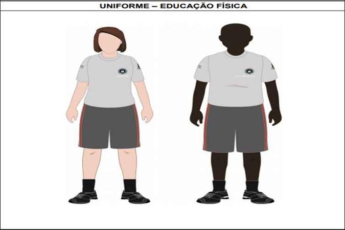 Modelo de uniforme para a prática de educação física(foto: SEE-DF/Reprodução) Modelo de uniforme para a prática de educação física(foto: SEE-DF/Reprodução)