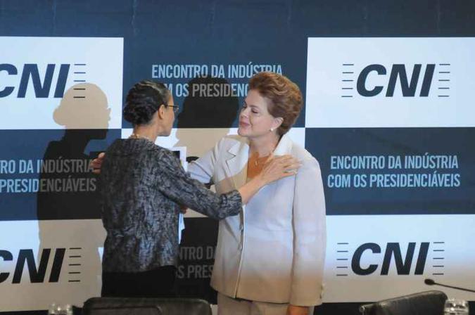 Marina e Dilma lideravam as pesquisas até duas semanas antes das eleições de 2014: disparada de Aécio(foto: Edílson Rodrigues/CB/D.A Press) Marina e Dilma lideravam as pesquisas até duas semanas antes das eleições de 2014: disparada de Aécio(foto: Edílson Rodrigues/CB/D.A Press)