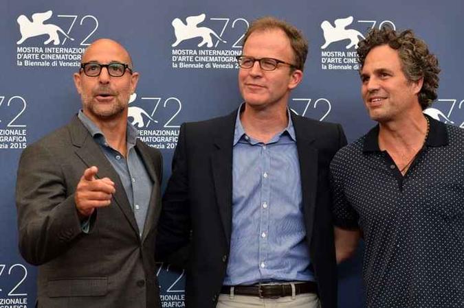 Equipe de 'Spotlight - Segredos revelados' no Festival de Venice, em 2015(foto: AFP PHOTO / TIZIANA FABI) Equipe de 'Spotlight - Segredos revelados' no Festival de Venice, em 2015(foto: AFP PHOTO / TIZIANA FABI)
