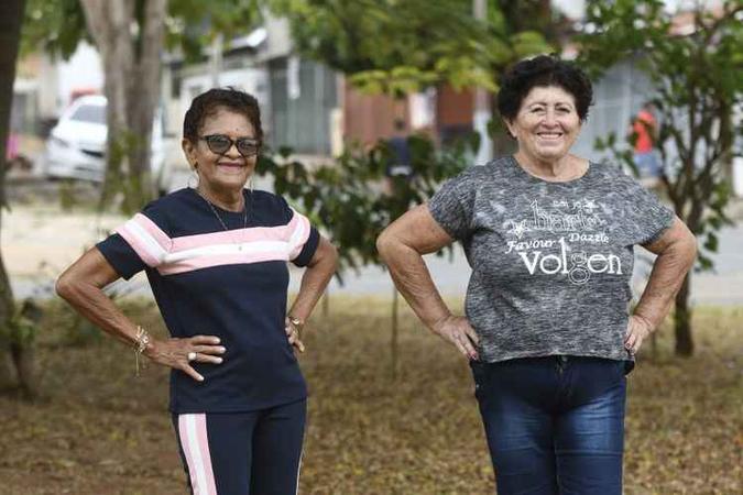 Projeto multisciplinar Prev-Quedas, em parceria com o Sesc, mudou a vida de Carmosina Francisca da Silva, 76, e Maria das Mercedes, 67: qualidade de vida(foto: Ed Alves/CB/D.A Press) Projeto multisciplinar Prev-Quedas, em parceria com o Sesc, mudou a vida de Carmosina Francisca da Silva, 76, e Maria das Mercedes, 67: qualidade de vida(foto: Ed Alves/CB/D.A Press)
