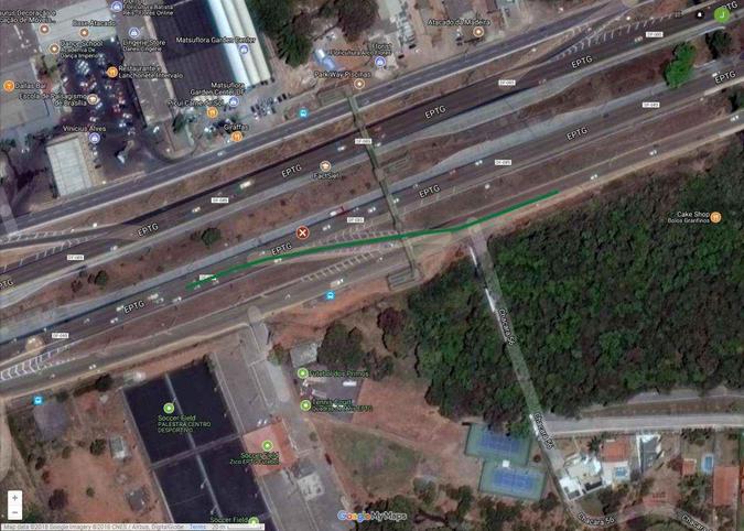 Motoristas deverão desviar para a marginal da EPTG (em verde) para seguir viagem(foto: Agência Brasília/Divulgação) Motoristas deverão desviar para a marginal da EPTG (em verde) para seguir viagem(foto: Agência Brasília/Divulgação)