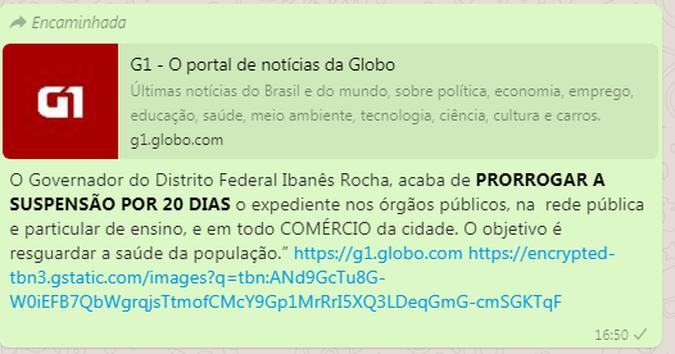 (foto: Reprodução/WhatsApp) (foto: Reprodução/WhatsApp)