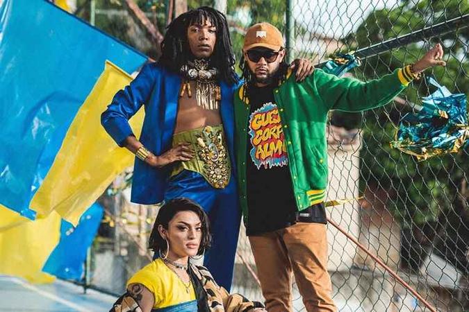 Majur, Emicida e Pabllo Vittar cantam juntos no novo clipe(foto: Fernando Schlaepfer/Divulgação) Majur, Emicida e Pabllo Vittar cantam juntos no novo clipe(foto: Fernando Schlaepfer/Divulgação)
