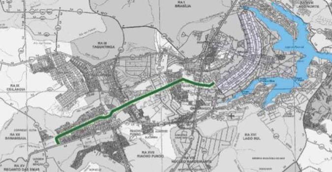 Corredor, conhecido como Interbairros ou TransBrasília, terá 26km de extensão (foto: Sepe/Divulgação) Corredor, conhecido como Interbairros ou TransBrasília, terá 26km de extensão (foto: Sepe/Divulgação)