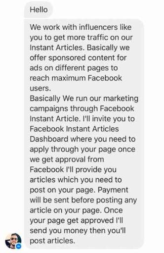 Hacker entrou em contato com editores da revista sugerindo parceria para publicação de artigos do Instant Articles no Facebook(foto: Reprodução) Hacker entrou em contato com editores da revista sugerindo parceria para publicação de artigos do Instant Articles no Facebook(foto: Reprodução)