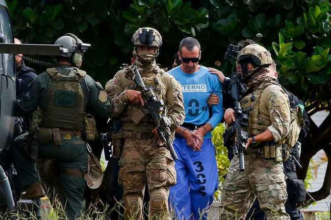 Marcos Willians Herbas Camacho, o Marcola, um dos líderes do Primeiro Comando da Capital (PCC), está preso desde março de 2019 na Penitenciária Federal em Brasília(foto: Sergio LIMA/AFP) Marcos Willians Herbas Camacho, o Marcola, um dos líderes do Primeiro Comando da Capital (PCC), está preso desde março de 2019 na Penitenciária Federal em Brasília(foto: Sergio LIMA/AFP)