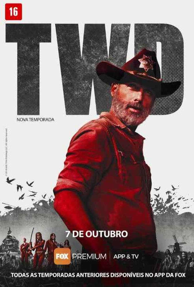 Pôster oficial da nona temporada de The Walking Dead(foto: FOX Premium/Divulgação) Pôster oficial da nona temporada de The Walking Dead(foto: FOX Premium/Divulgação)