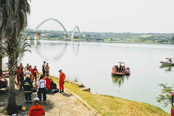 Corpo de Bombeiros informou que área onde banhista estava é considerada perigosa(foto: Divulgação/CBMDF) Corpo de Bombeiros informou que área onde banhista estava é considerada perigosa(foto: Divulgação/CBMDF)