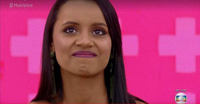 Gleici se emocionou bastante no programa(foto: Reprodução/TV Globo) Gleici se emocionou bastante no programa(foto: Reprodução/TV Globo)