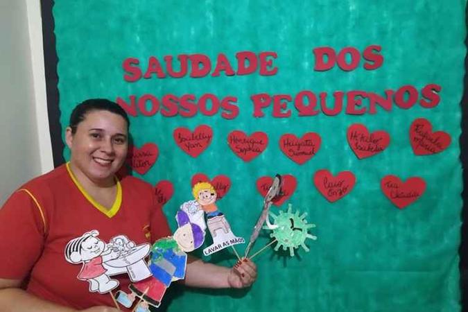 Professora de educação infantil, Andréia relata completa exaustão(foto: Arquivo Pessoal) Professora de educação infantil, Andréia relata completa exaustão(foto: Arquivo Pessoal)