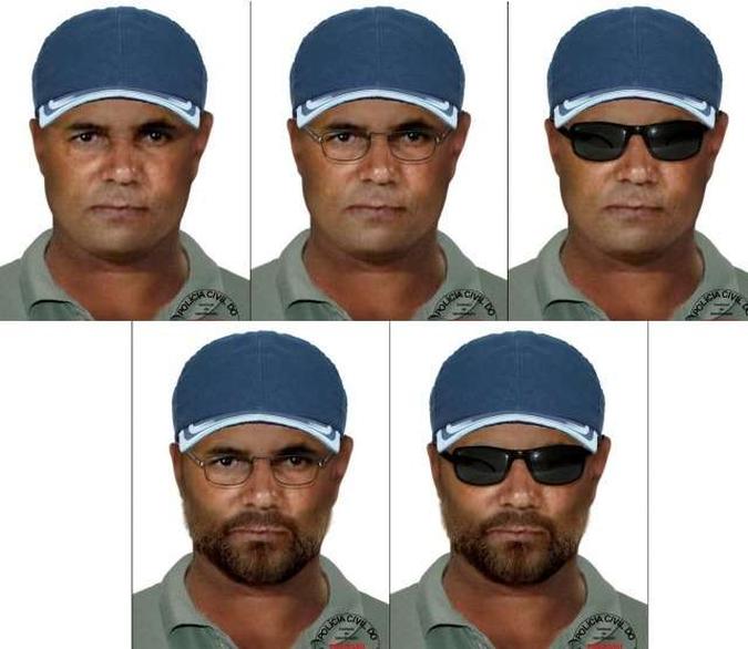 O suspeito pode estar usando boné, óculos, barba ou peruca(foto: PCDF/Divulgação) O suspeito pode estar usando boné, óculos, barba ou peruca(foto: PCDF/Divulgação)