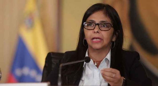 Delcy Rodríguez desqualificou também os pedidos de fundos da comunidade internacional para o atendimento de migrantes venezuelanos na América Latina(foto: Divulgação/Twitter) Delcy Rodríguez desqualificou também os pedidos de fundos da comunidade internacional para o atendimento de migrantes venezuelanos na América Latina(foto: Divulgação/Twitter)