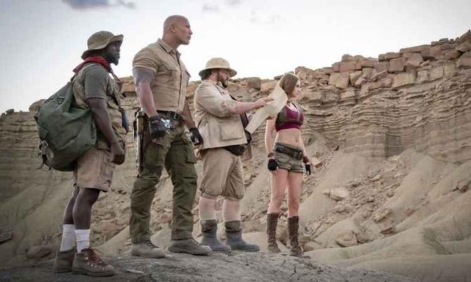 Um dos grandes chamarizes de 'Jumanji: Próxima fase' é a presença de Dwayne Johnson(foto: Frank Masi/Columbia Pictures) Um dos grandes chamarizes de 'Jumanji: Próxima fase' é a presença de Dwayne Johnson(foto: Frank Masi/Columbia Pictures)