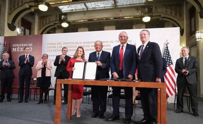 Países norte-americanos fecharam novo tratado para substituir o Nafta (foto: Twitter/Divulgação) Países norte-americanos fecharam novo tratado para substituir o Nafta (foto: Twitter/Divulgação)