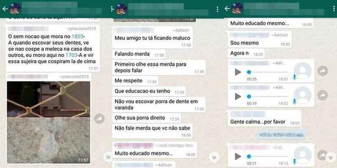 Conversa no WhatsApp que teria causado o desentendimento entre os dois(foto: Reprodução) Conversa no WhatsApp que teria causado o desentendimento entre os dois(foto: Reprodução)