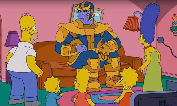 Thanos aparece em episódio de 'Os Simpsons'(foto: Reprodução/YouTube) Thanos aparece em episódio de 'Os Simpsons'(foto: Reprodução/YouTube)