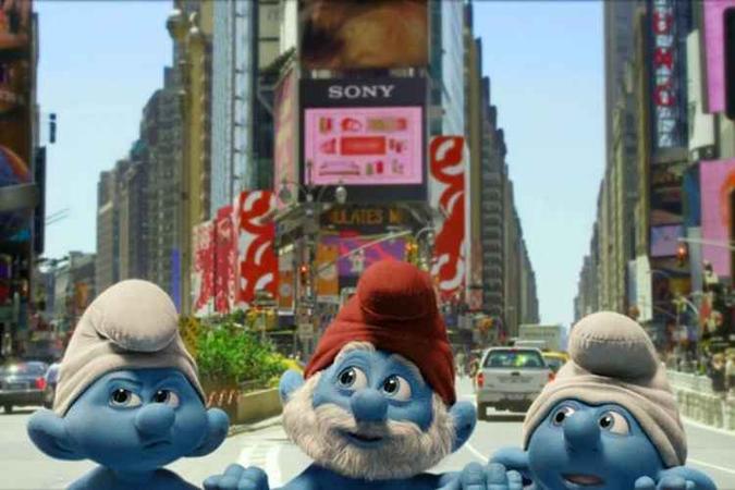 O filme é a primeira aventura dos Smurfs em live-action(foto: Columbia Píctures/Divulgação) O filme é a primeira aventura dos Smurfs em live-action(foto: Columbia Píctures/Divulgação)