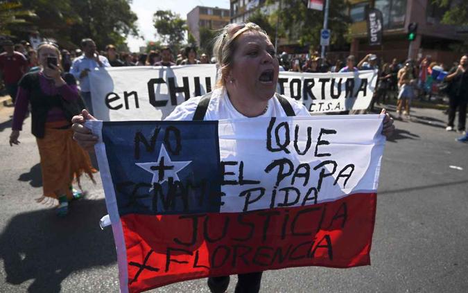Situações de abusos gerou protestos da população durante a visita do Papa em 2018(foto: Eitan Abramovich/AFP) Situações de abusos gerou protestos da população durante a visita do Papa em 2018(foto: Eitan Abramovich/AFP)