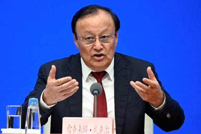 Shohrat Zakir, vice-secretário do Comitê do PCC e presidente da Região Autônoma Uigur de Xinjiang.(foto: Wang Zhao/AFP) Shohrat Zakir, vice-secretário do Comitê do PCC e presidente da Região Autônoma Uigur de Xinjiang.(foto: Wang Zhao/AFP)