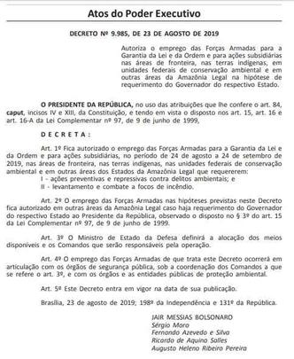 (foto: Reprodução/Diário Oficial da União) (foto: Reprodução/Diário Oficial da União)