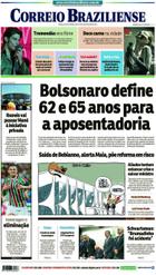 Confira a Capa do Jornal Correio Braziliense do dia 15/02/2019