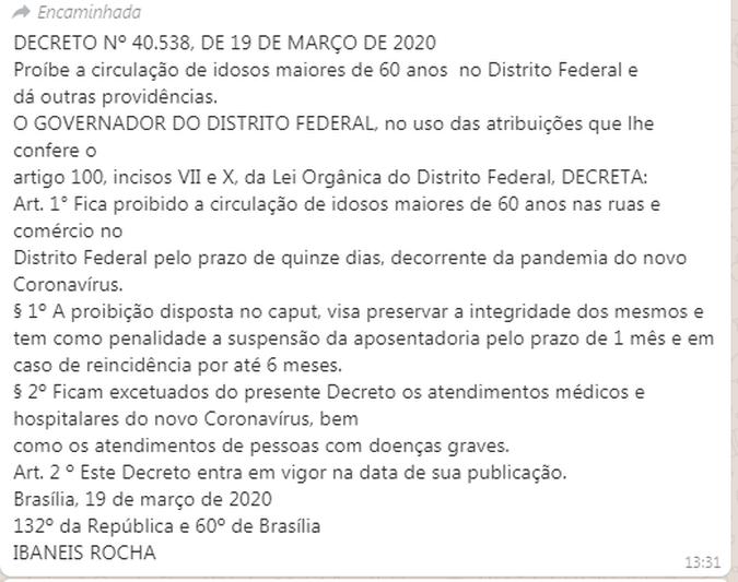 (foto: Reprodução/WhatsApp) (foto: Reprodução/WhatsApp)