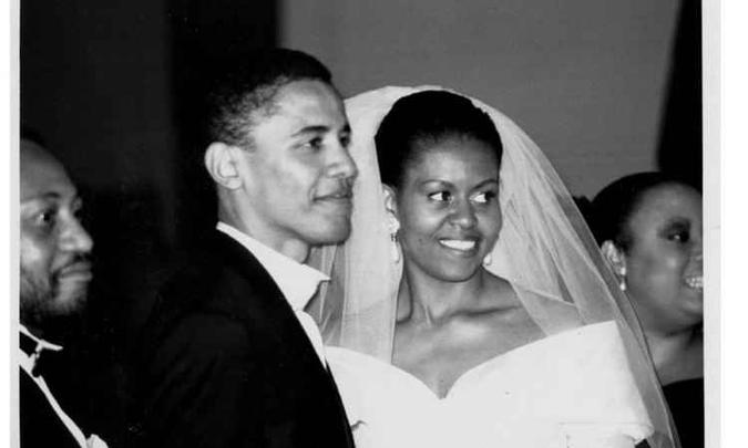 Dia do casamento de Michelle com Obama(foto: Objetiva/Reprodução) Dia do casamento de Michelle com Obama(foto: Objetiva/Reprodução)