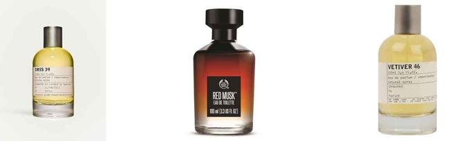 Iris 39, da Symrise (preço sob consulta); Red Musk Eau de Toilette unissex, da The Body Shop (R$ 159); Le Labo Vetiver 46, sem gênero, da Symrise (preço sob consulta)(foto: Divulgação) Iris 39, da Symrise (preço sob consulta); Red Musk Eau de Toilette unissex, da The Body Shop (R$ 159); Le Labo Vetiver 46, sem gênero, da Symrise (preço sob consulta)(foto: Divulgação)