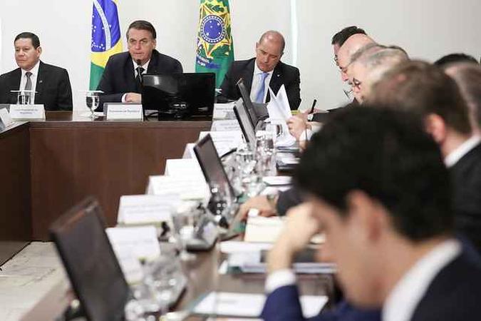 Jair Bolsonaro (PSL), presidente da República, em reunião com os ministros do governo(foto: Marcos Corrêa/PR) Jair Bolsonaro (PSL), presidente da República, em reunião com os ministros do governo(foto: Marcos Corrêa/PR)
