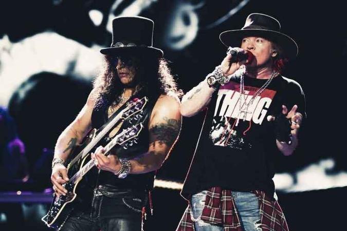 Guns n' Roses vem com sua formação original para o Lollapalooza(foto: Arquivo Pessoal/Divulgação) Guns n' Roses vem com sua formação original para o Lollapalooza(foto: Arquivo Pessoal/Divulgação)