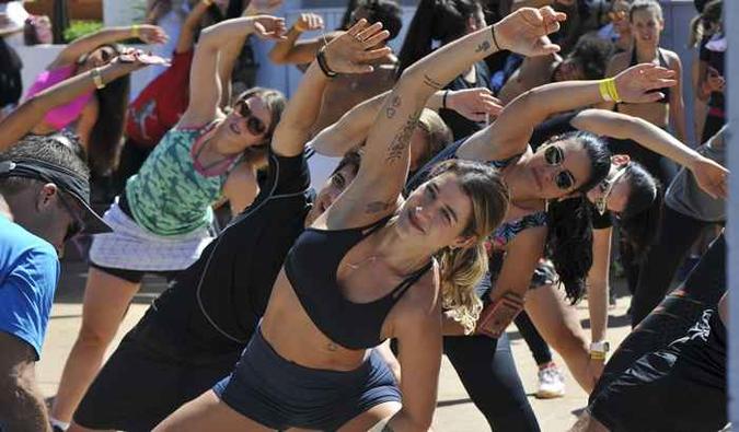 Gabriela Pugliesi participou de aula fitness em Brasília no sábado (5/8)(foto: Hélio Montferre) Gabriela Pugliesi participou de aula fitness em Brasília no sábado (5/8)(foto: Hélio Montferre)