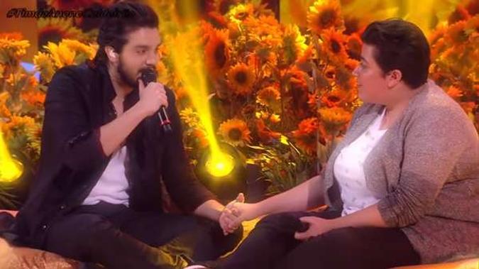 Luan Santana canta ao lado de Ana Vilela no 'Caldeirão do Huck'(foto: Reprodução/Internet) Luan Santana canta ao lado de Ana Vilela no 'Caldeirão do Huck'(foto: Reprodução/Internet)