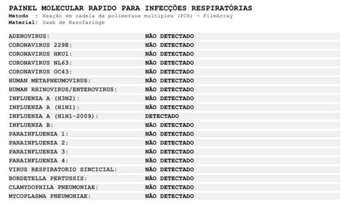 Exame indica presença de H1N1 em idosa que faleceu na última semana, no DF(foto: Arquivo Pessoal) Exame indica presença de H1N1 em idosa que faleceu na última semana, no DF(foto: Arquivo Pessoal)