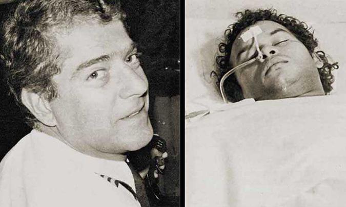 Certo de que morreria se não tentasse algo, o comandante Murilo (E) executou manobras com o avião que desequilibraram o sequestrador (D). Com isso, ele pôde pousar(foto: AG/Divulgação ) Certo de que morreria se não tentasse algo, o comandante Murilo (E) executou manobras com o avião que desequilibraram o sequestrador (D). Com isso, ele pôde pousar(foto: AG/Divulgação )
