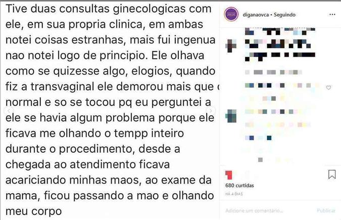 Os supostos crimes vieram à tona por meio de um perfil criado no Instagram na sexta-feira(foto: Reprodução/Instagram) Os supostos crimes vieram à tona por meio de um perfil criado no Instagram na sexta-feira(foto: Reprodução/Instagram)